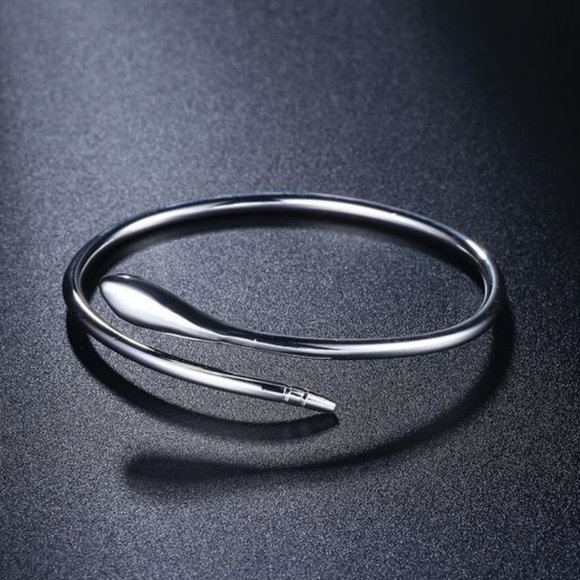 Silver 925 Snake Serpent Cuff Bangle Bracelet - Picture 2 of 4